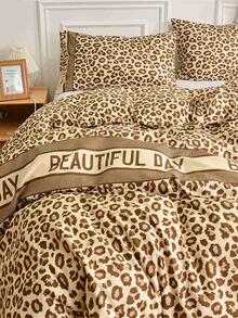 1pc Super Soft Skin-friendly Machine Washable Leopard Pattern Duvet Cover Without Filler - Multicolor - View 6