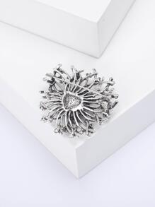 1入組魅力四射鋅合金水鑽裝飾花朵設計胸針適合女士日常裝飾 - 藍色 - 查看 4