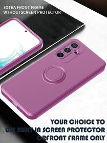 Husă de telefon în culoare solidă cu inel de susținere, compatibilă cu 15/15Plus/15Pro/15Promax - Violet - Vizualizare 6