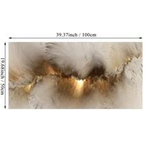 1入組無框灰色的黃色的雲朵抽象主義油畫海報和印刷帆布現代藝術獨立的牆上圖片適用於客廳裝飾 - 彩色 - 查看 3