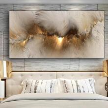 1入組無框灰色的黃色的雲朵抽象主義油畫海報和印刷帆布現代藝術獨立的牆上圖片適用於客廳裝飾 - 彩色 - 查看 2