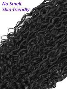 1 包仿卷发辫钩针发，18 英寸女神波西米亚辫钩针发，嬉皮辫，女士钩针编织发辫，合成编织发辫（14 英寸、18 英寸、22 英寸、1 包、1B） - 黑色 - 查看 7