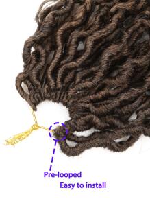 6入組捲曲人造鉤針頭髮，18 英寸鉤針頭髮嬉皮合成辮子，波西米亞風格接髮（14 英寸，18 英寸，22 英寸，6入組，T1B/30） - 彩色 - 查看 5