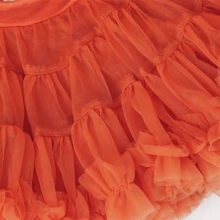 小女童褶邊網紗覆蓋半身裙 - 橘色 - 查看 9