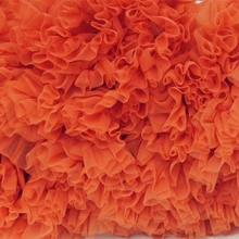 小女童褶邊網紗覆蓋半身裙 - 橘色 - 查看 10