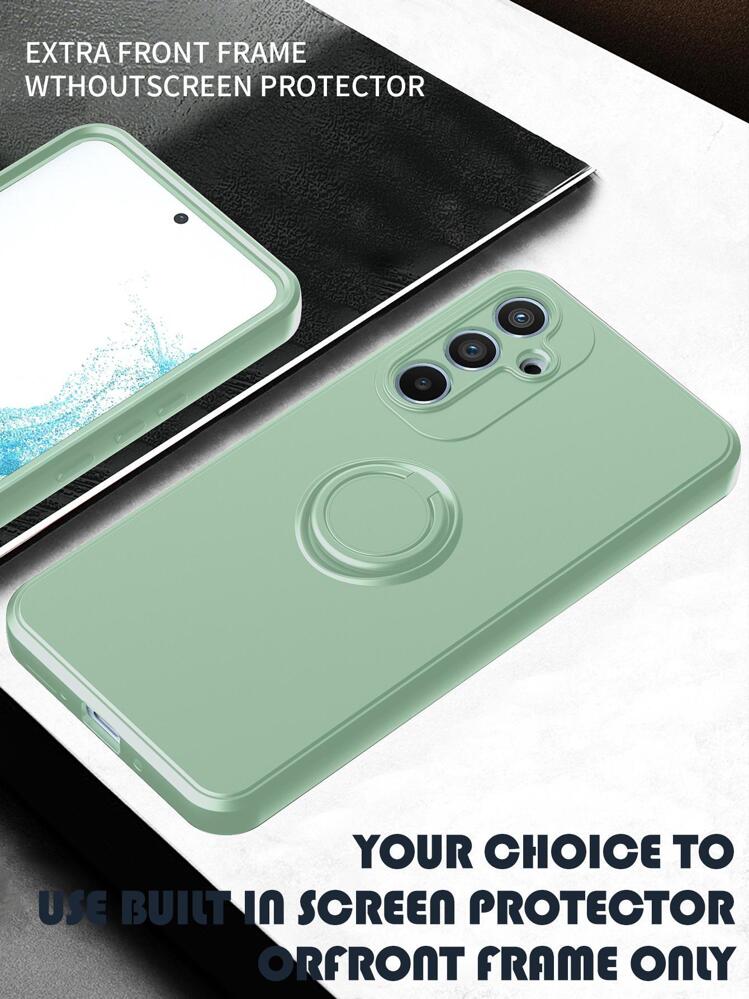 Custodia Giyer Per IPhone 15 Pro Con Protezione Fotocamera E Anello Metallico 360° – Verde Menta + Pellicola - 3