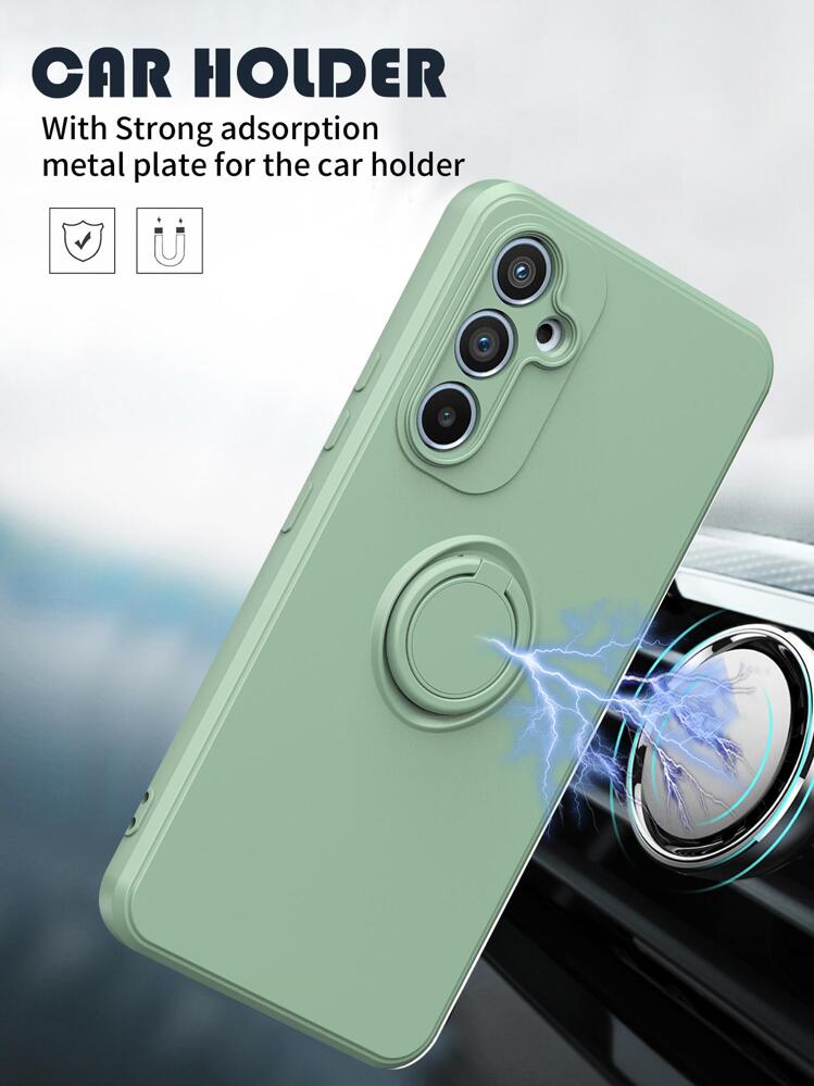 Custodia Giyer Per IPhone 15 Pro Con Protezione Fotocamera E Anello Metallico 360° – Verde Menta + Pellicola - 2