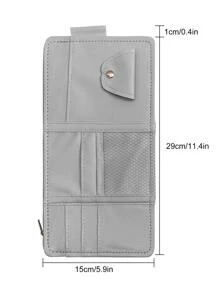Solid Car Sun Visor Card Holder - Grey - View 3