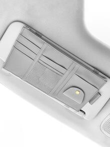 Solid Car Sun Visor Card Holder - Grey - View 2