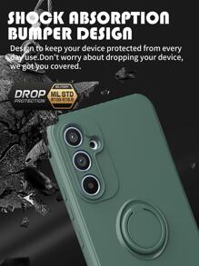 纯色手机壳，带指环支架，兼容 15/15 Plus/15 Pro/15 Pro Max，防水防震防摔防刮，国际版，非国内版 - 軍綠色 - 查看 7