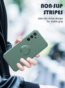 纯色手机壳，带指环支架，兼容 15/15 Plus/15 Pro/15 Pro Max，防水防震防摔防刮，国际版，非国内版 - 軍綠色 - 查看 5