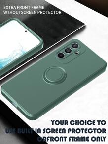 纯色手机壳，带指环支架，兼容 15/15 Plus/15 Pro/15 Pro Max，防水防震防摔防刮，国际版，非国内版 - 軍綠色 - 查看 6