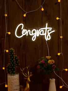 1 pieza felicitaciones LED Luz de neón para graduación Decoración - Blanco - Ver 1