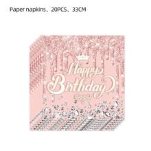 20pcs/pack Birthday Party Disposable Paper Napkins - Blue - View 1