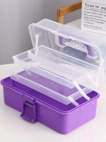 1 pieza Caja de almacenamiento de papelería púrpura - Morado - Ver 3