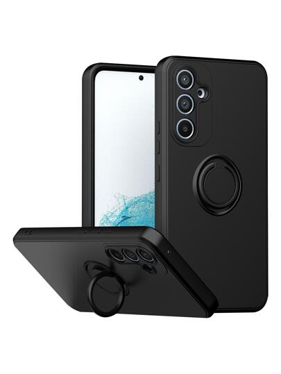 Solid Color Phone Case With Ring Holder Compatible With IPhone15/15Plus/15Pro/15Promax Waterproof Shockproof Anti-Fall Scratch Resistant