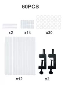 60 件/套直径 2 米多功能气球拱门套件，气球配件非常适合婚礼、生日和节日派对、返校情人节 - 無色 - 查看 7