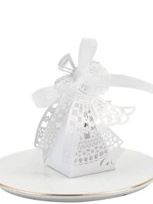25pcs Hollow Out Candy Boxes - White - View 1