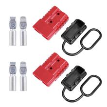 2-4 Gauge 175A Battery Cable Quick Connect/Disconnect Wire Harness Plug Connector for Recovery Winch Auto Car Trailer(2pcs Red)