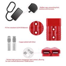 2-4 Gauge 175A Battery Cable Quick Connect/Disconnect Wire Harness Plug Connector for Recovery Winch Auto Car Trailer(2pcs Red)