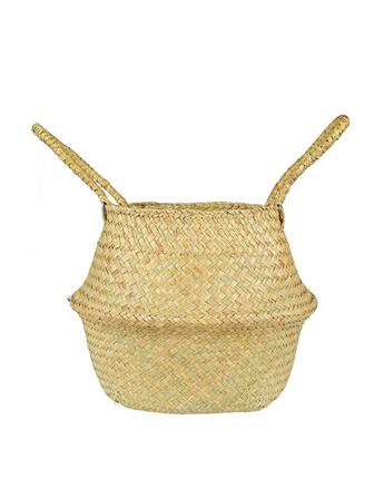 1 Stück faltbar Gewebt Korb Aufbewahrungseimer Handtasche Nordischer Stil Blume Korb , Größe