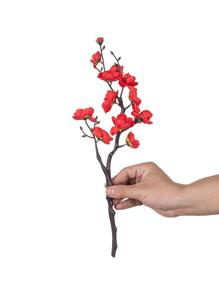 1入組秋季人造梅花花束情人節禮物束裝飾婚禮裝飾新娘手持花腕花胸花材料家居餐廳臥室花瓶裝飾花束diy生日派對蛋糕材料新年裝飾材料拍攝道具 - 紅色 - 查看 3
