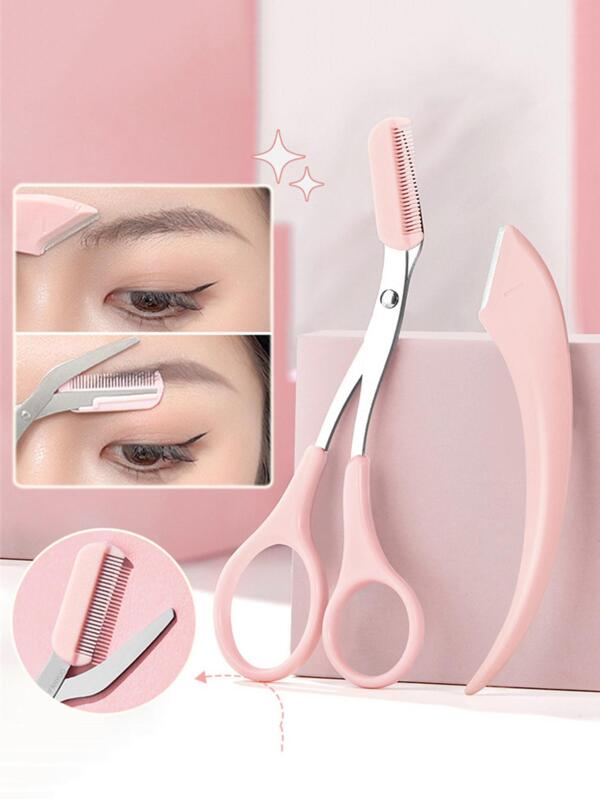 Eyebrow Trimming Scissors,2Pcs Eyebrow Trimming Scissors And Comb