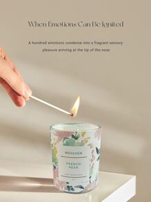 1pc Flower & Slogan Graphic Candle - Baby Pink - View 5