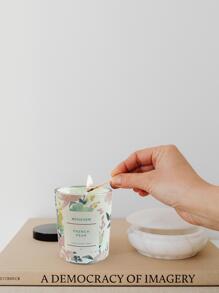 1pc Flower & Slogan Graphic Candle - Baby Pink - View 6