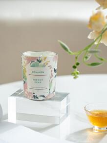 1pc Flower & Slogan Graphic Candle - Baby Pink - View 4