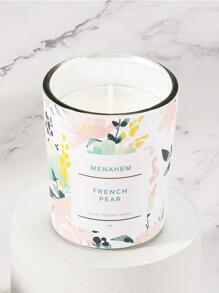 1pc Flower & Slogan Graphic Candle - Baby Pink - View 7