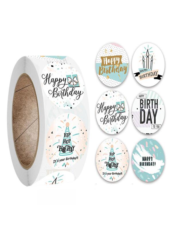 TYFYO 500pcs/Roll 1 Inch Birthday Party Stickers, Gift Labels Decoration Stickers,Christmas