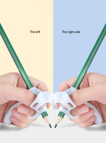1 gói Dụng cụ cầm bút silicon năm ngón tay Corrector cho tư thế viết của trẻ em - Màu xanh nhạt - Xem 4
