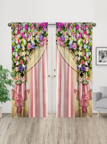 rèm cửa họa tiết hoa hồng - Nhiều màu - Xem 2