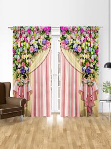 rèm cửa họa tiết hoa hồng - Nhiều màu - Xem 1