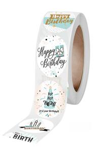 TYFYO 500 piezas/rollo Pegatinas de 1 pulgada para fiesta de cumpleaños, etiquetas de regalo, decoración, Navidad
