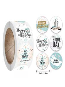 TYFYO 500 piezas/rollo Pegatinas de 1 pulgada para fiesta de cumpleaños, etiquetas de regalo, decoración, Navidad
