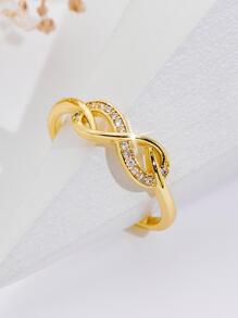 1 peça Anel com Pedra de Zircônia em Formato de Infinito de Personalidade Simples e Elegante para Mulheres, Presente de Dia dos Namorados, Dia das Mães, Aniversário Namorada, Mãe, Mãe, Dia das Mães, Presente