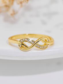 1 peça Anel com Pedra de Zircônia em Formato de Infinito de Personalidade Simples e Elegante para Mulheres, Presente de Dia dos Namorados, Dia das Mães, Aniversário Namorada, Mãe, Mãe, Dia das Mães, Presente