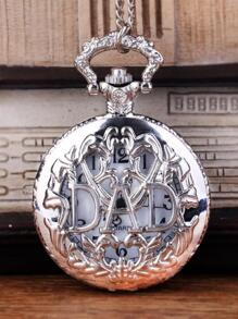 Letter Engraved Pocket Watch - Silver - View 1