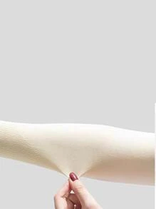 1 cặp tay áo làm mát Unisex có chức năng chống tia UV, tay áo thể thao ngoài trời khi lái xe, đạp xe, v.v. Halloween - Màu be - Xem 2