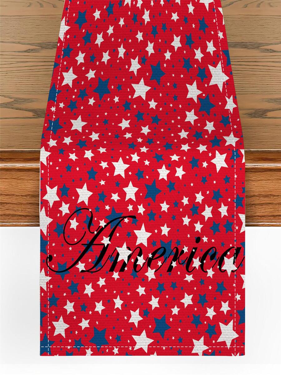 1pc American Independence Day Themed Star Pattern Desk Flag, Home Party Decoration Desk Flag - Multicolor - View 1