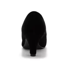 Women's Classic Round Toe Pump Kitten Low Heel Shoes - Black - View 5