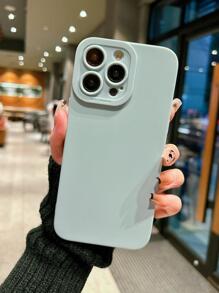 Funda de teléfono minimalista y de alta gama, de unicolor, a prueba de caídas, compatible con Apple 16, 11, 12, 13, 14, 15, XR, 13 Pro Max, 7 Plus, 16 Plus, 16 Pro Max, 13 Pro, 14 Plus, 15 Pro Max, 16, 16 Pro Max, resistente al agua, a los golpes y a los arañazos - Celeste - Ver 2