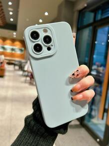 Funda de teléfono minimalista y de alta gama, de unicolor, a prueba de caídas, compatible con Apple 16, 11, 12, 13, 14, 15, XR, 13 Pro Max, 7 Plus, 16 Plus, 16 Pro Max, 13 Pro, 14 Plus, 15 Pro Max, 16, 16 Pro Max, resistente al agua, a los golpes y a los arañazos - Celeste - Ver 1