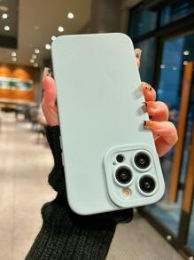 Funda de teléfono minimalista y de alta gama, de unicolor, a prueba de caídas, compatible con Apple 16, 11, 12, 13, 14, 15, XR, 13 Pro Max, 7 Plus, 16 Plus, 16 Pro Max, 13 Pro, 14 Plus, 15 Pro Max, 16, 16 Pro Max, resistente al agua, a los golpes y a los arañazos - Celeste - Ver 5