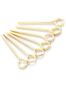 yuenz 金色200入組/袋厚0.7毫米眼頭別針金屬頭別針用於珠寶配件製作DIY用品 - 香檳色 - 查看 1