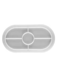Khuôn bình hoa tự làm, hộp đựng đồ trang sức sọc tròn, khuôn nến silicon keo nhỏ giọt Epoxy, đế lót ly hình bầu dục, khuôn đất sét thạch cao thủ công, đồ trang trí nhà cửa - trắng - Xem 5