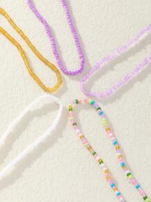 5pcs/set Boho Color Block Beaded Waist Chain For Women For Daily Decoration