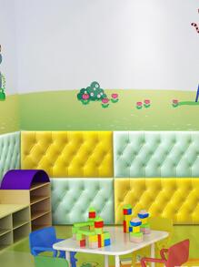 5入組白色軟包裝牆貼3d立體背景裝飾,適用於榻榻米、床頭、臥室、客廳、幼兒園的電視背景牆,加厚壁紙 - 白色 - 查看 2